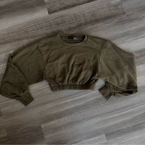Olive Matte Collection Cropped Sweatshirt